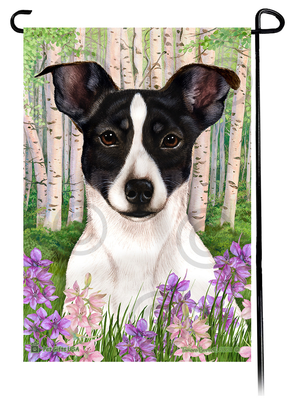 Rat Terrier Spring Flowers - Garden Flag