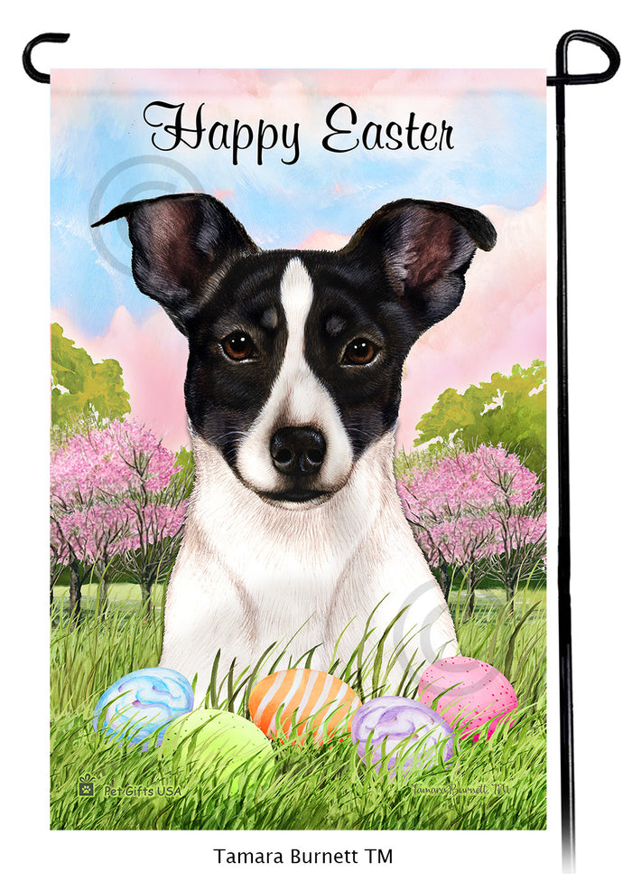 Rat Terrier Happy Easter Garden Flags
