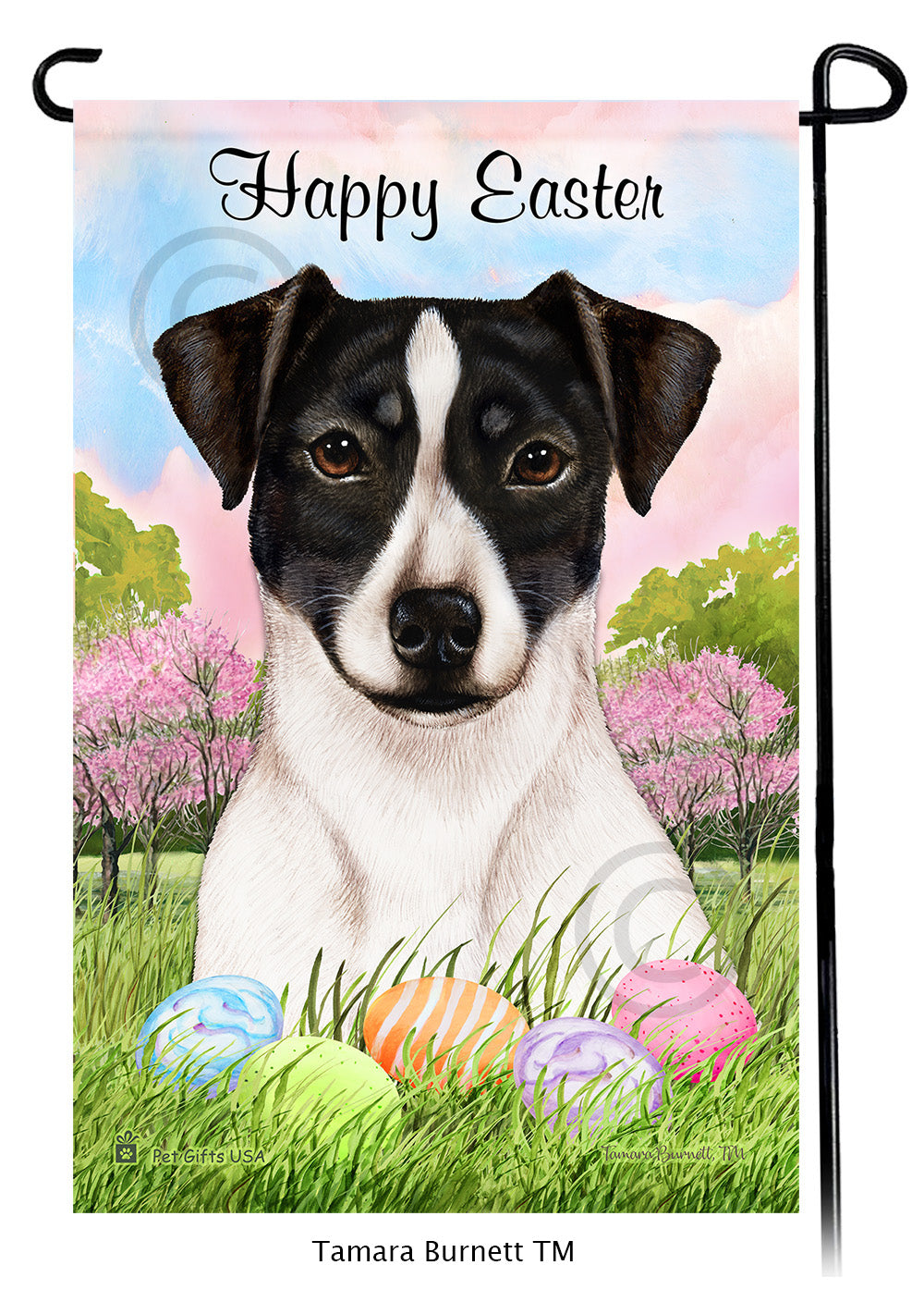 Rat Terrier Happy Easter - Garden Flag