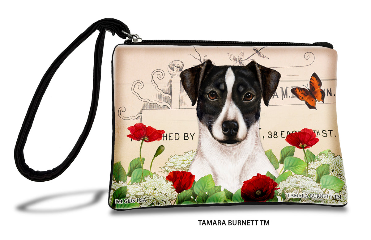 Rat Terrier Black And White Uncropped Zippees Pet Pouch