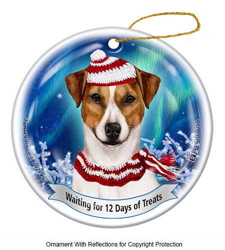 Rat Terrier Uncropped Tan and White Ornament