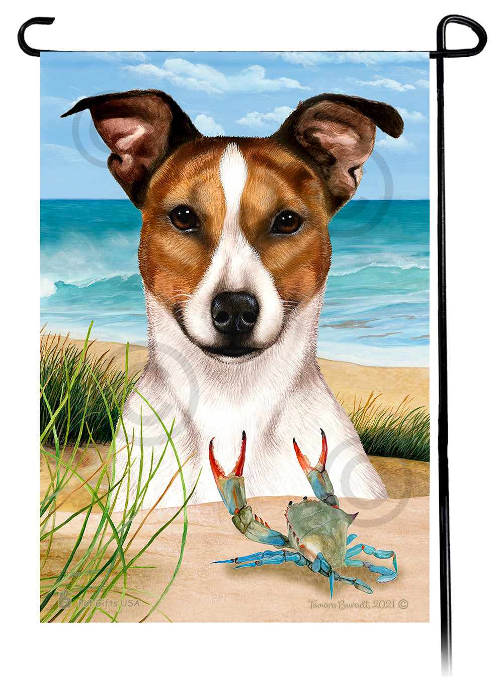 Rat Terrier Summer Flowers Garden Flag