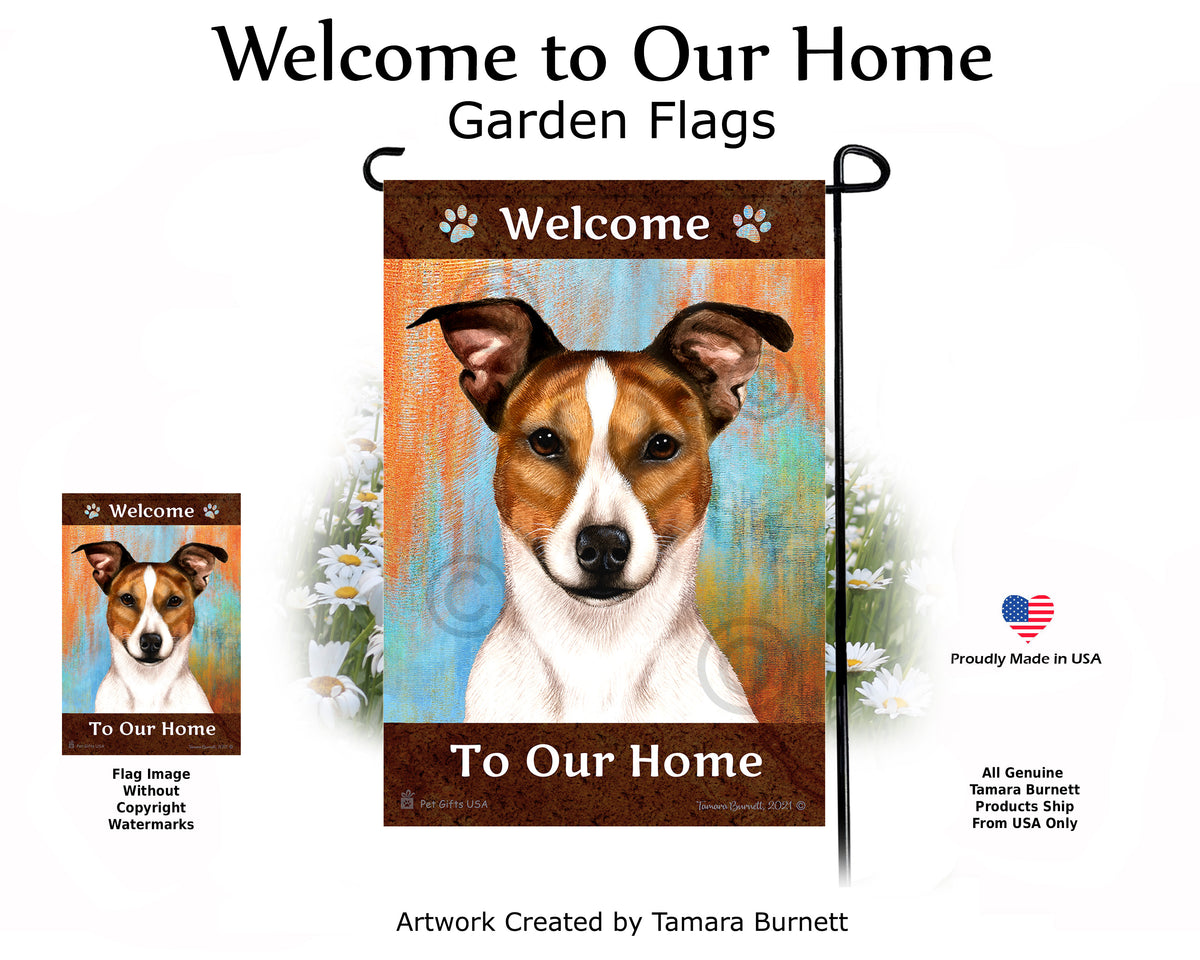 Rat Terrier Welcome To Our Home - Garden Flag
