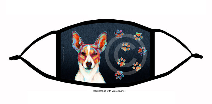 Rat Terrier (Brown and White Straight Ears) Face Mask