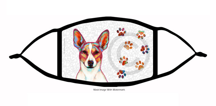 Rat Terrier (Brown and White Straight Ears) Face Mask