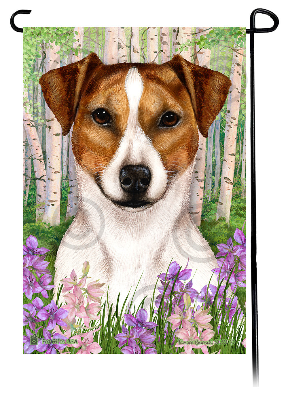 Rat Terrier Spring Flowers - Garden Flag