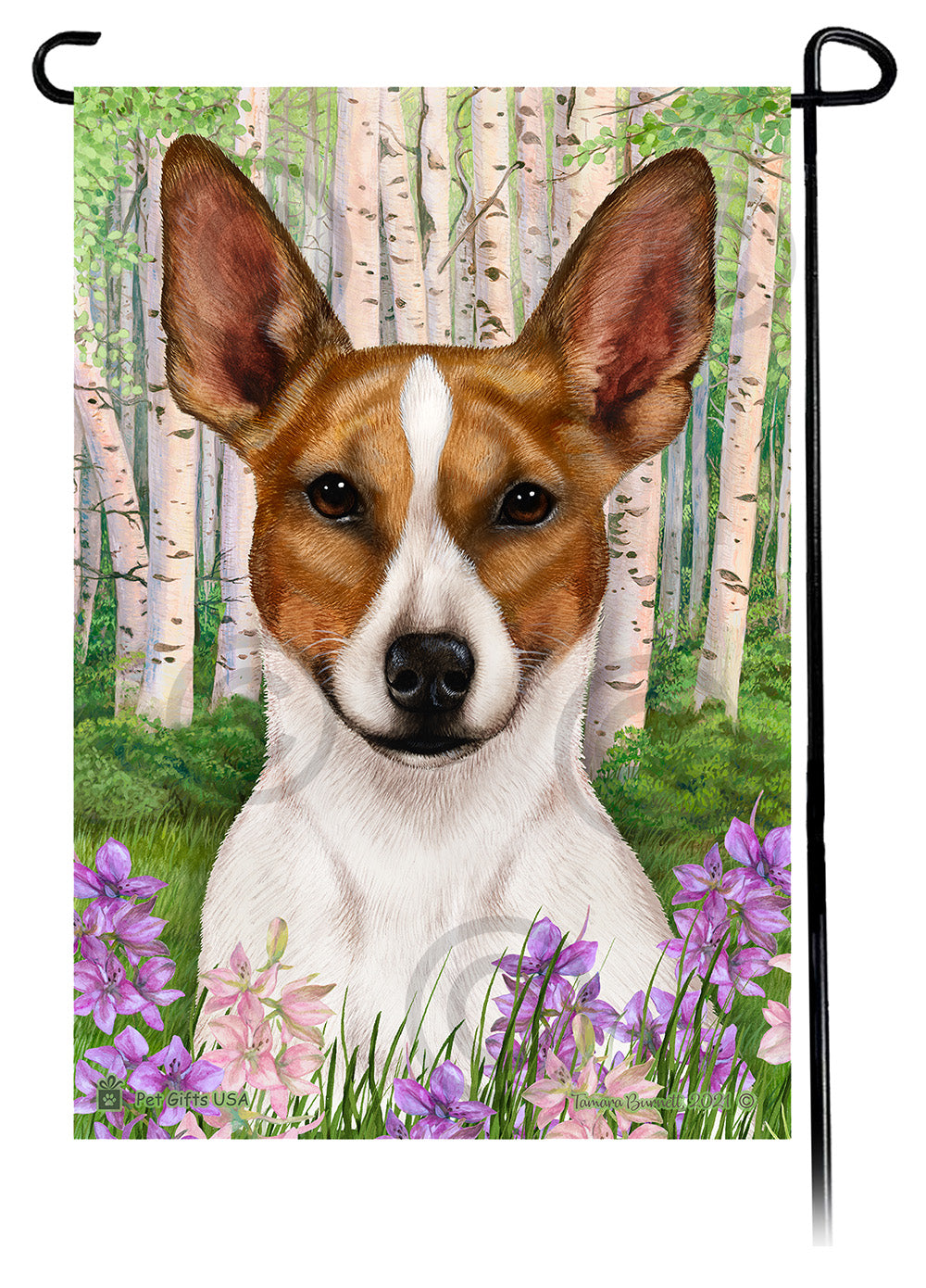 Rat Terrier Spring Flowers - Garden Flag
