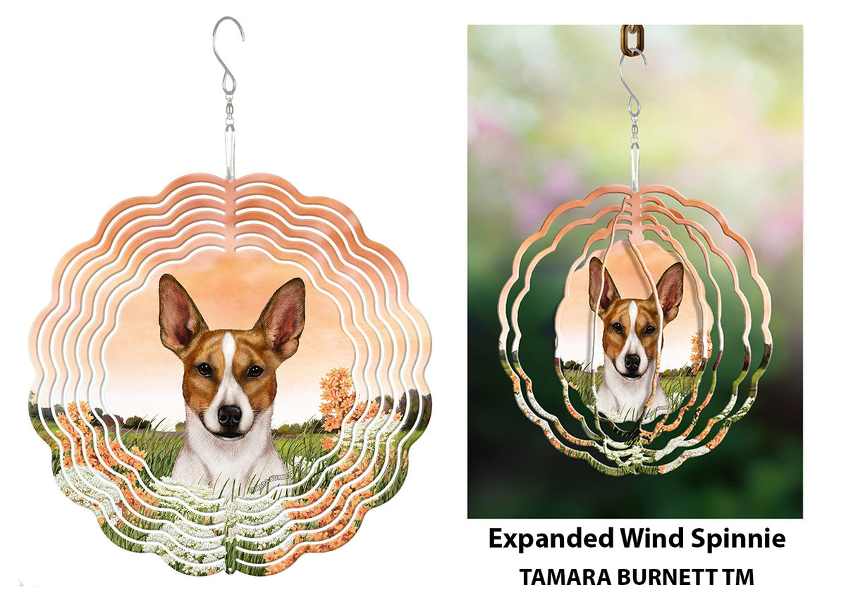 Rat Terrier Tan and White Cropped Wind Spinner