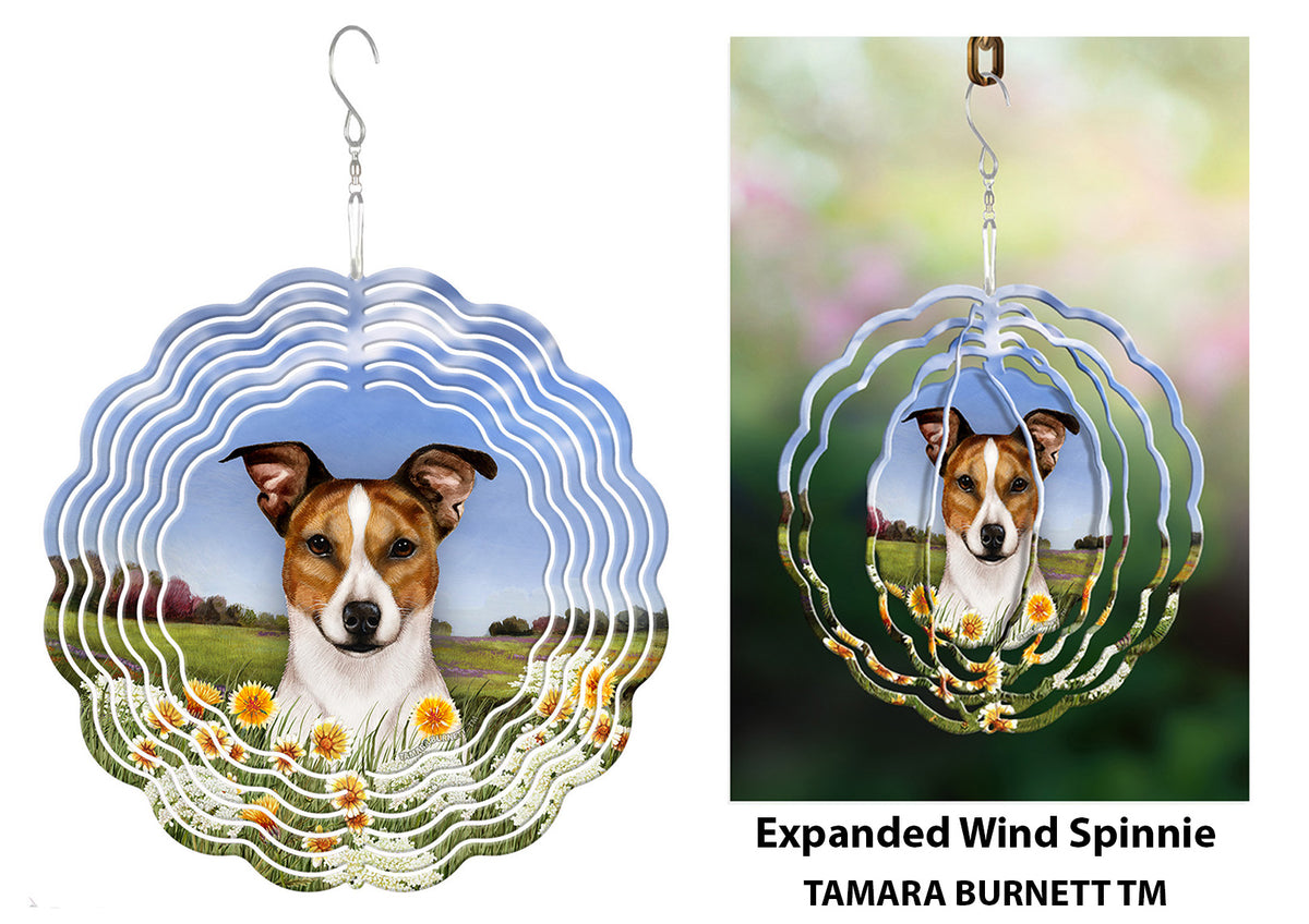 Rat Terrier Tan and White Tipped Wind Spinner