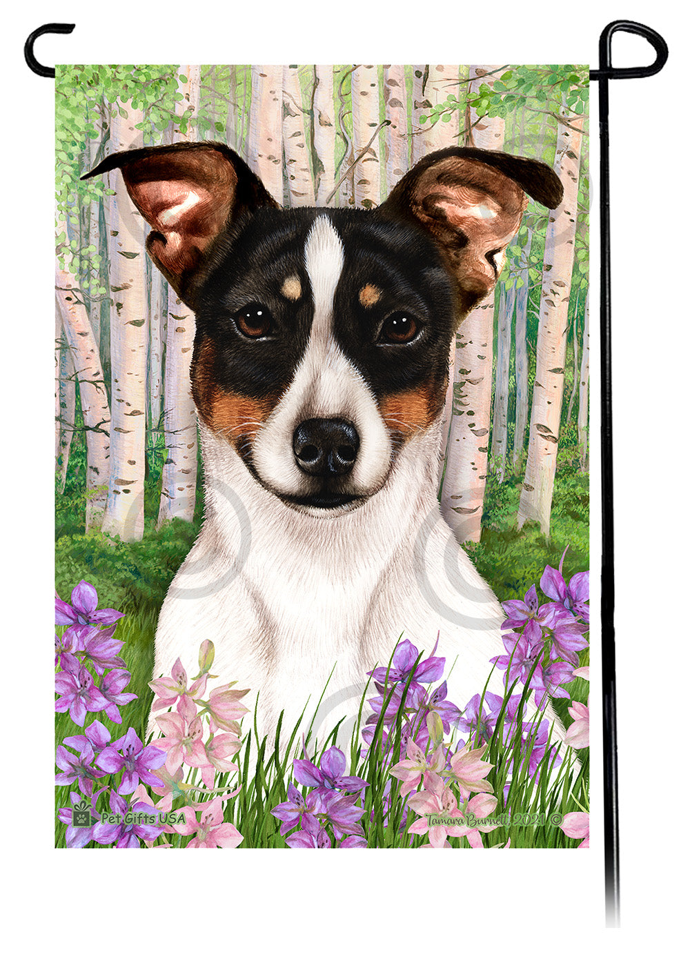 Rat Terrier Spring Flowers - Garden Flag