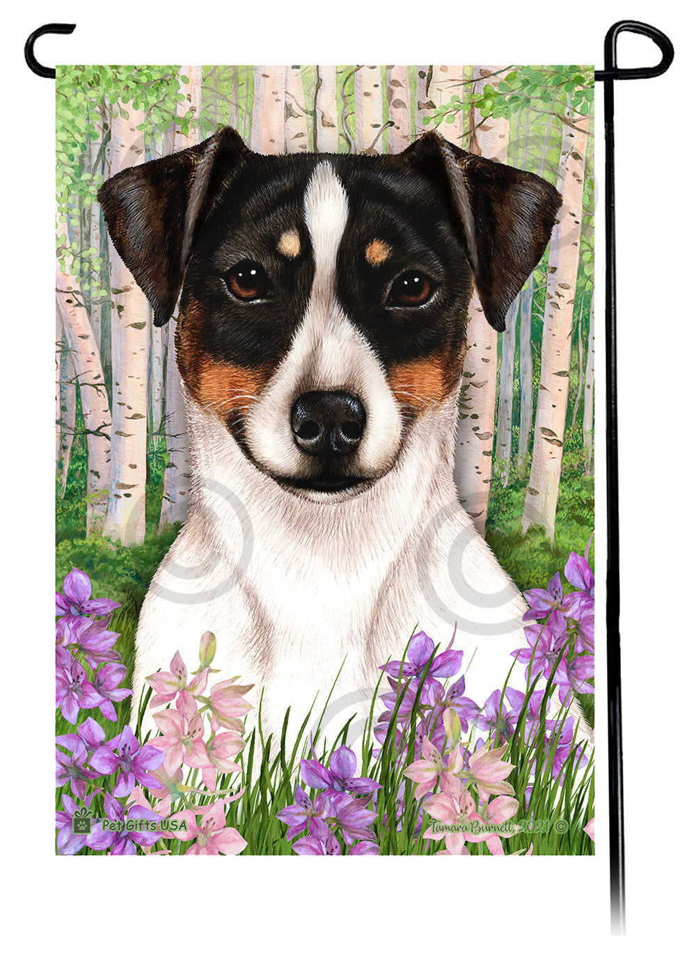 Rat Terrier Spring Flowers - Garden Flag