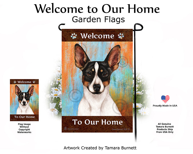 Rat Terrier Welcome To Our Home - Garden Flag