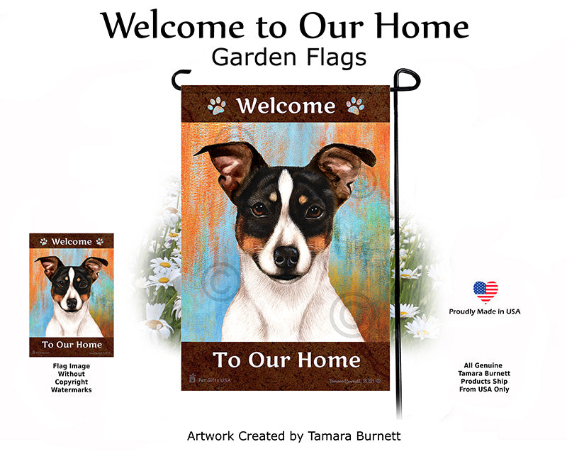 Rat Terrier Welcome To Our Home - Garden Flag
