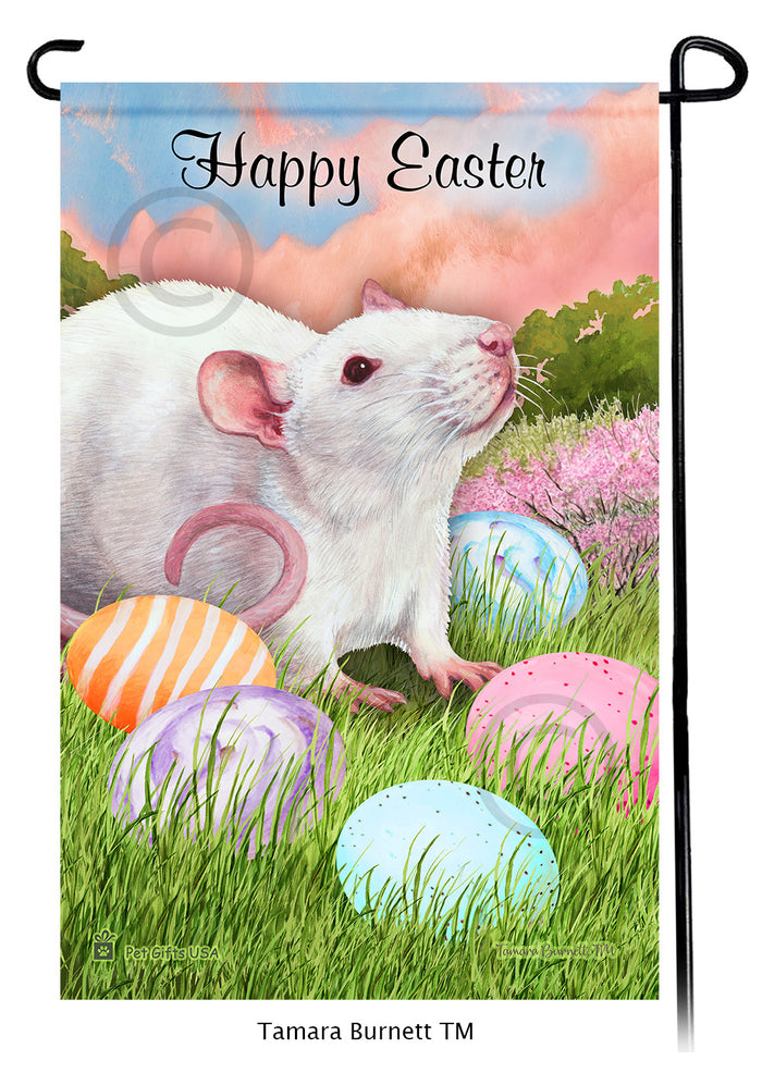 Black Rat Happy Easter Garden Flags