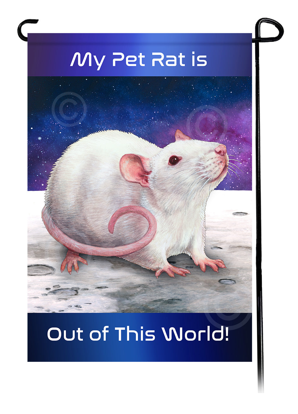 Black Rat Out Of This World Garden Flags