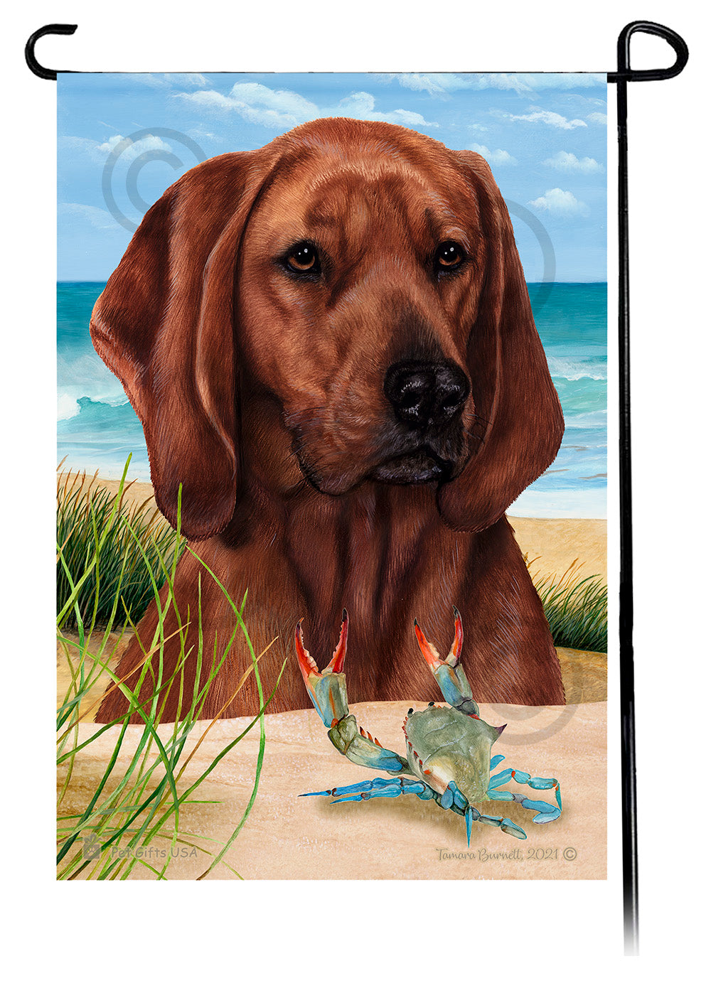 Coonhound Summer Flowers Garden Flag