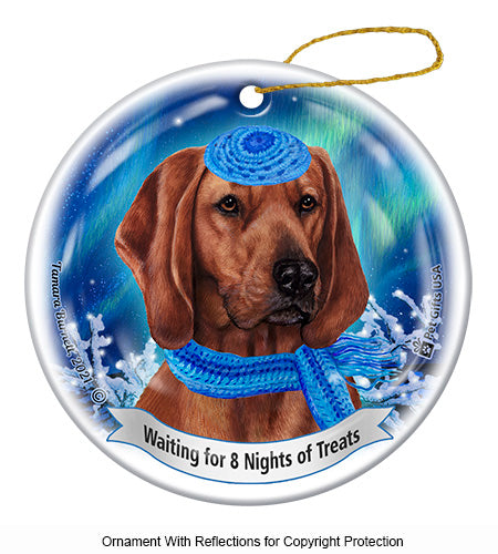 Redbone Coonhound Hanukkah Ornament