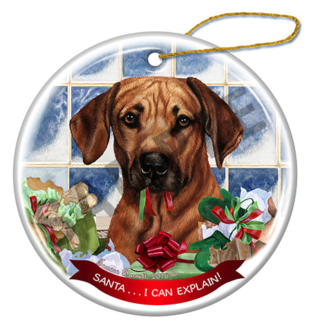 Rhodesian Ridgeback - Santa I Can Explain Ornament