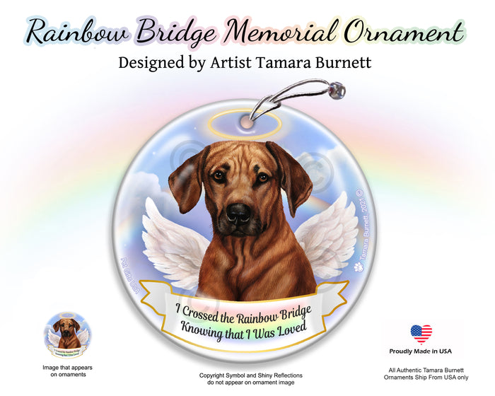 Rhodesian Ridgeback Rainbow Bridge Memorial Ornament