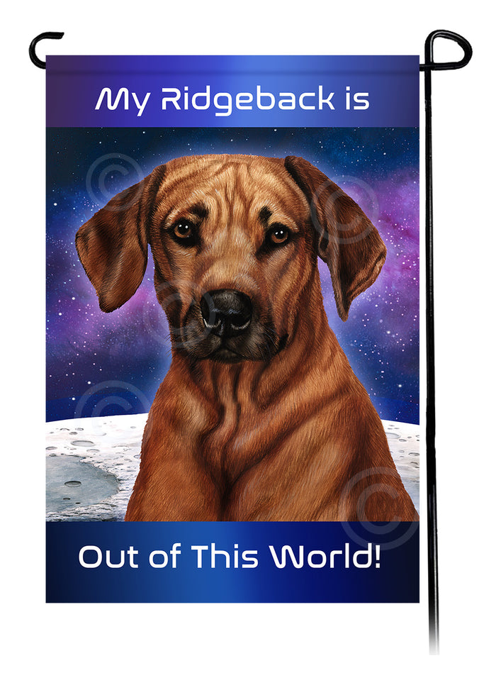 Rhodesian Ridgeback Out Of This World Garden Flags