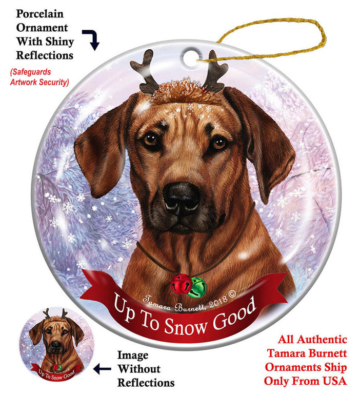 Rhodesian Ridgeback - Up To Snow Good Ornament