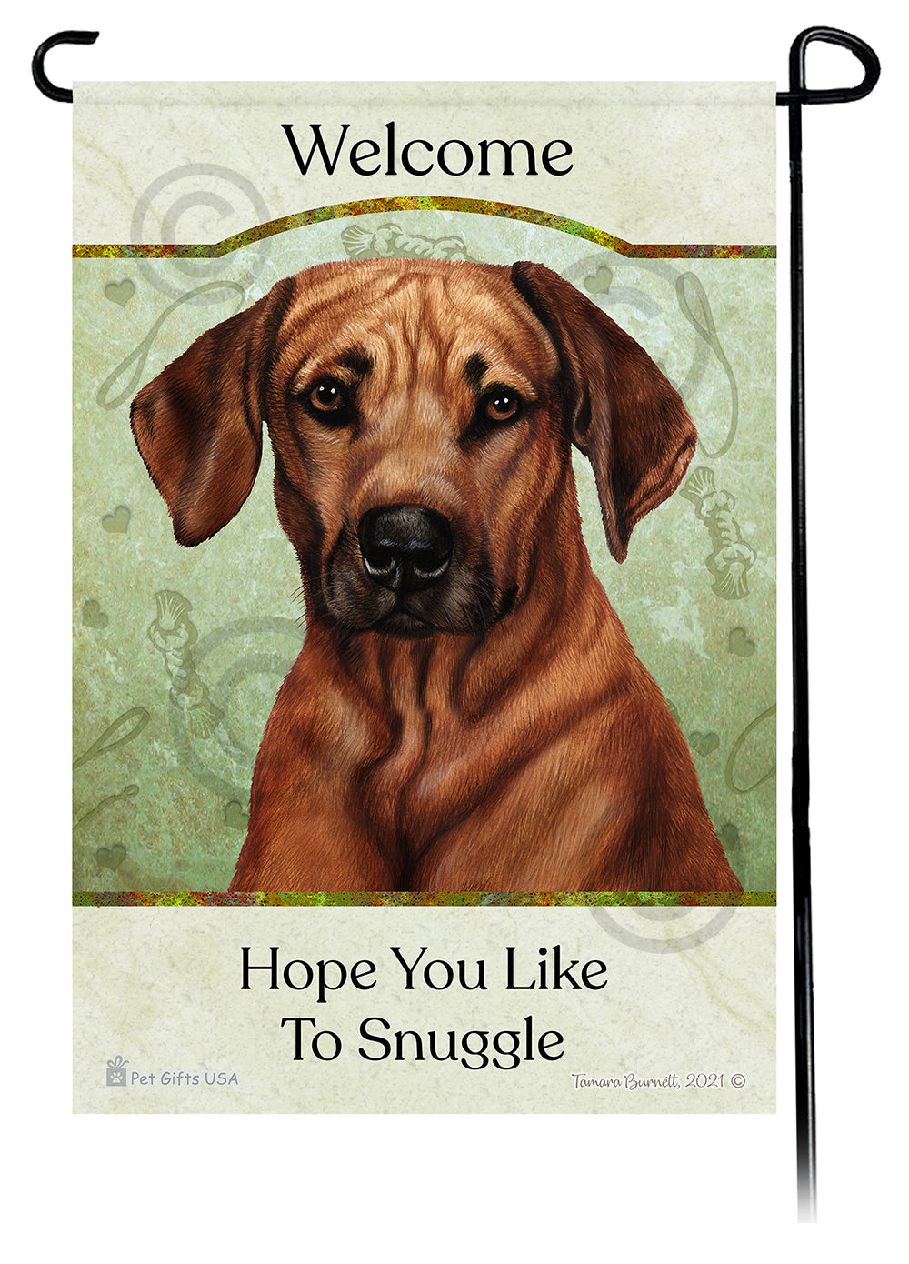 Rhodesian Ridgeback Hope You Like To Snuggle Garden Flags