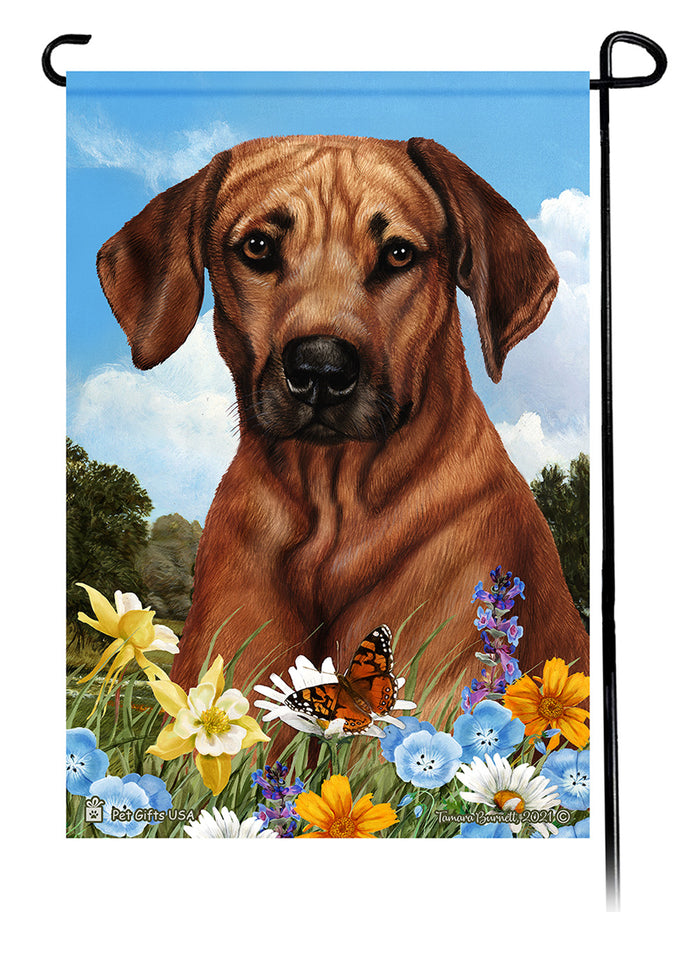Rhodesian Ridgeback Summer Flowers Garden Flags