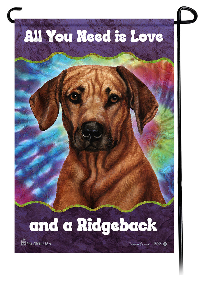 Rhodesian Ridgeback All You Need Is Love Garden Flags