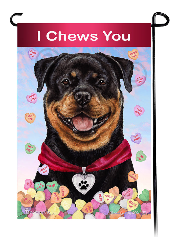 Rottweiler Valentine Sweetheart Garden Flags