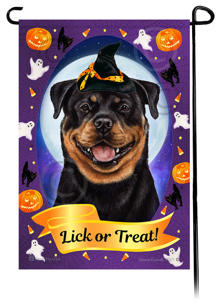 Rottweiler Halloween Howls Garden Flags