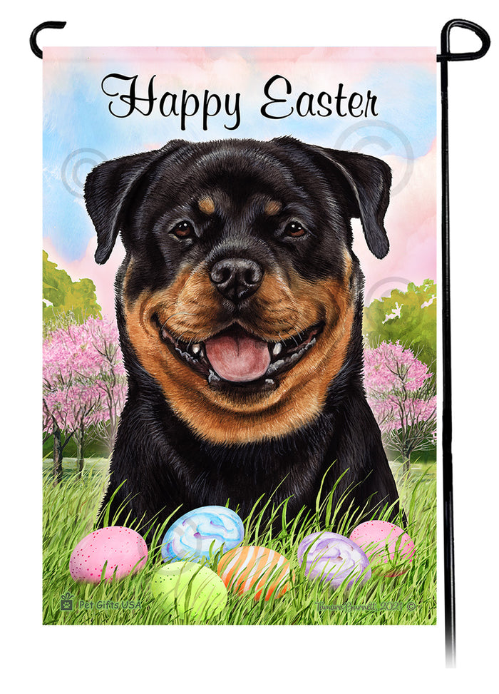 Rottweiler Happy Easter Garden Flags