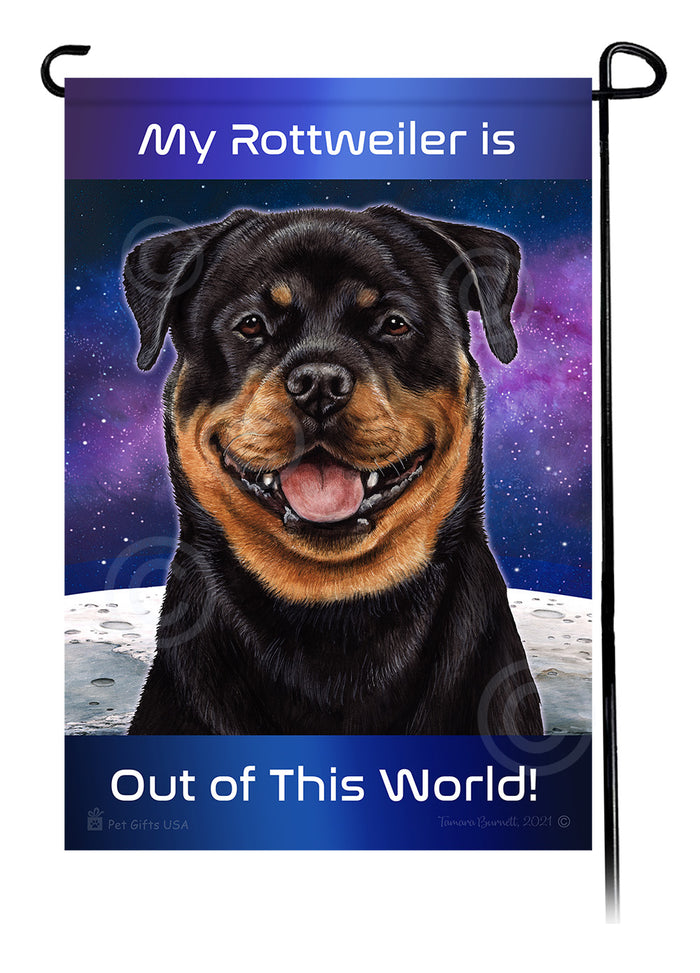 Rottweiler Out Of This World Garden Flags