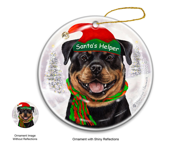 Rottweiler - Santa's Helper Ornament