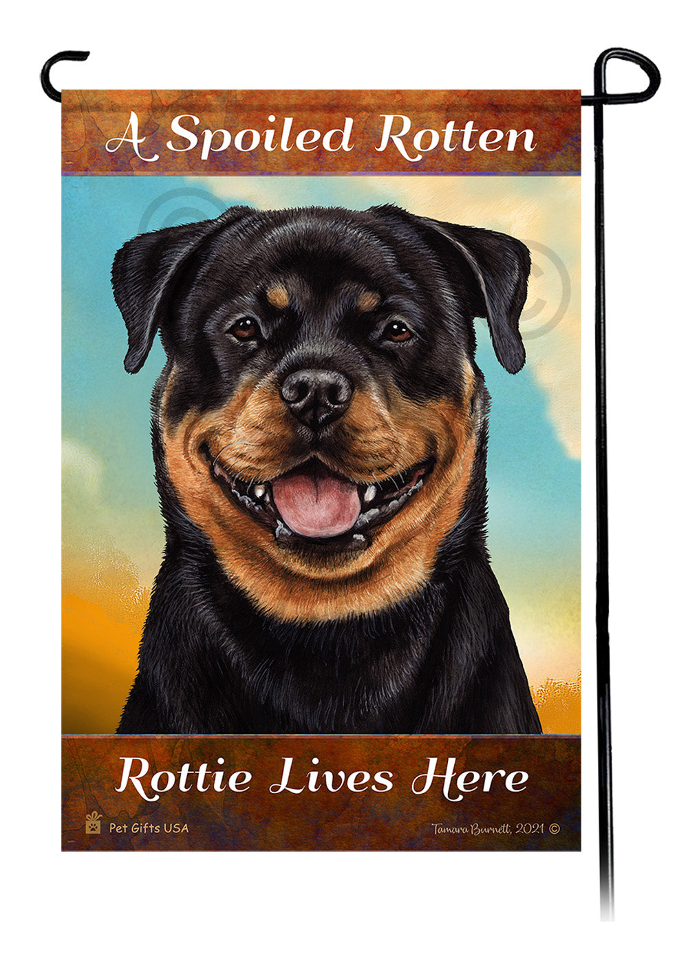 Rottweiler Spoiled Rotten Garden Flags