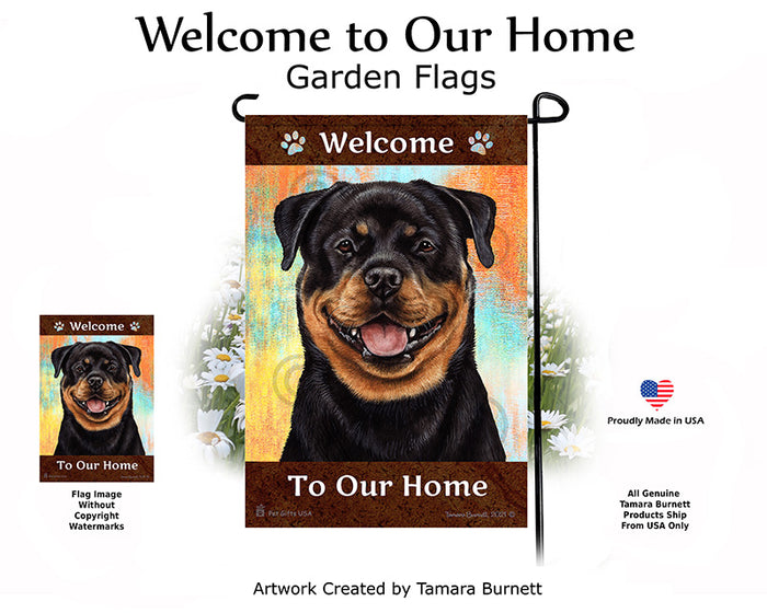 Rottweiler Welcome To Our Home Garden Flags