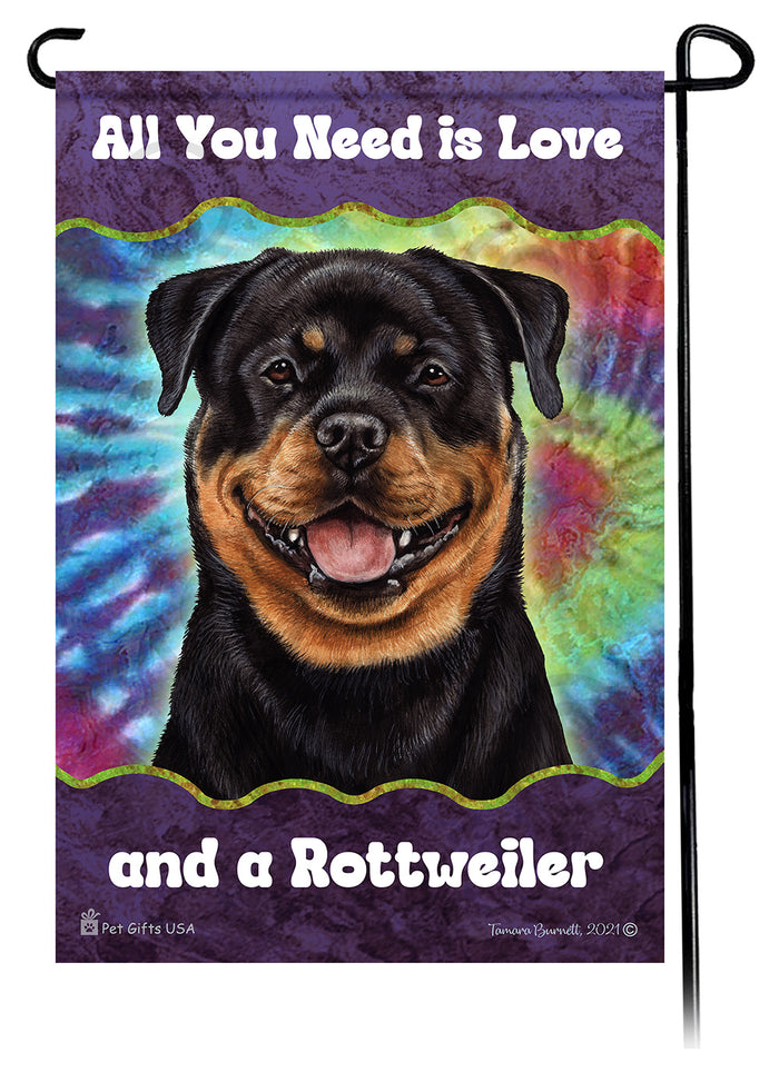 Rottweiler All You Need Is Love Garden Flags