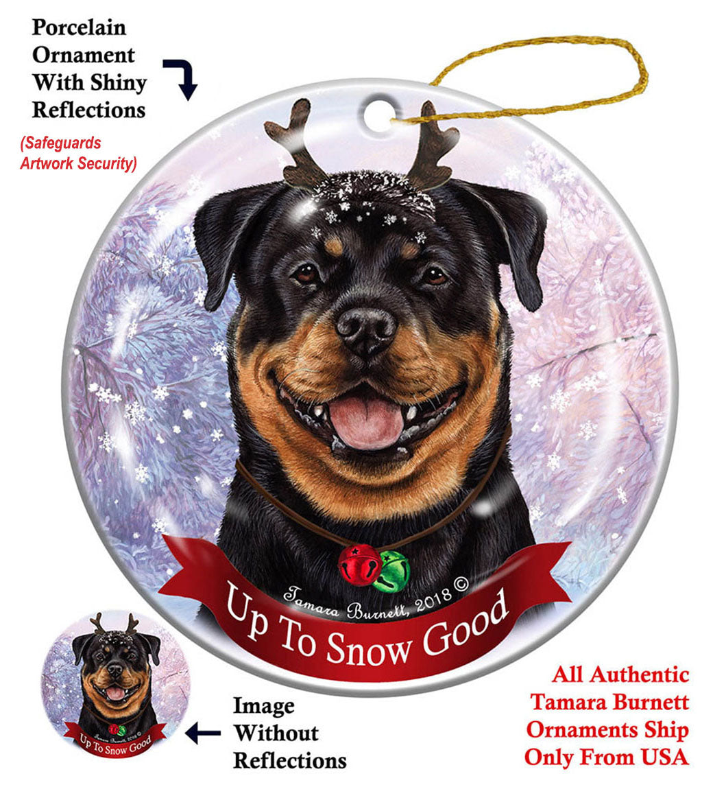 Rottweiler - Up To Snow Good Ornament
