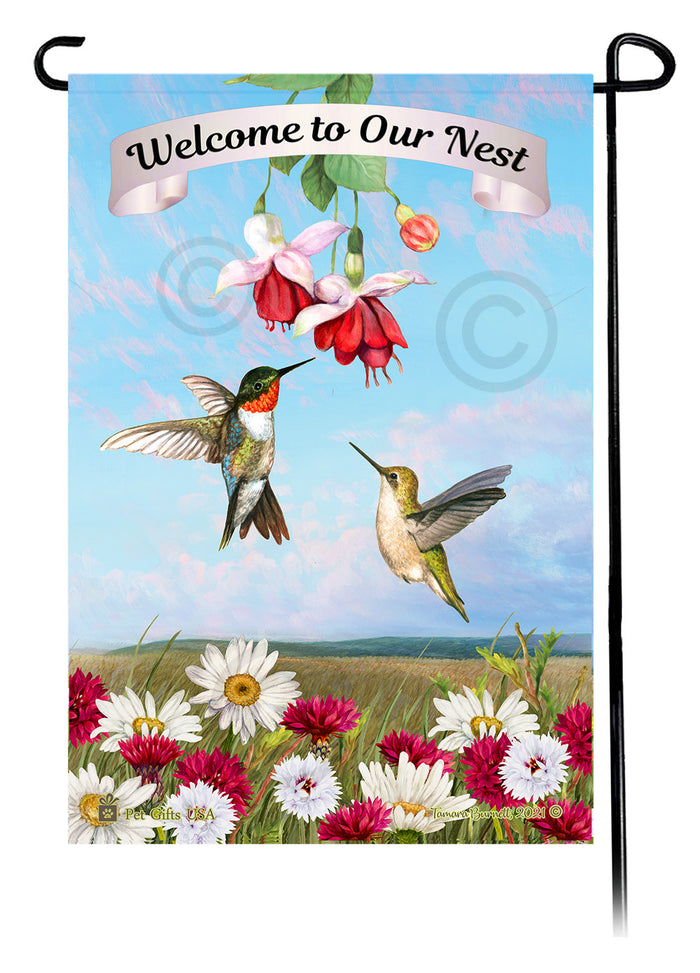 Ruby Throated Hummingbird Wild Bird & Wildlife Garden Flags