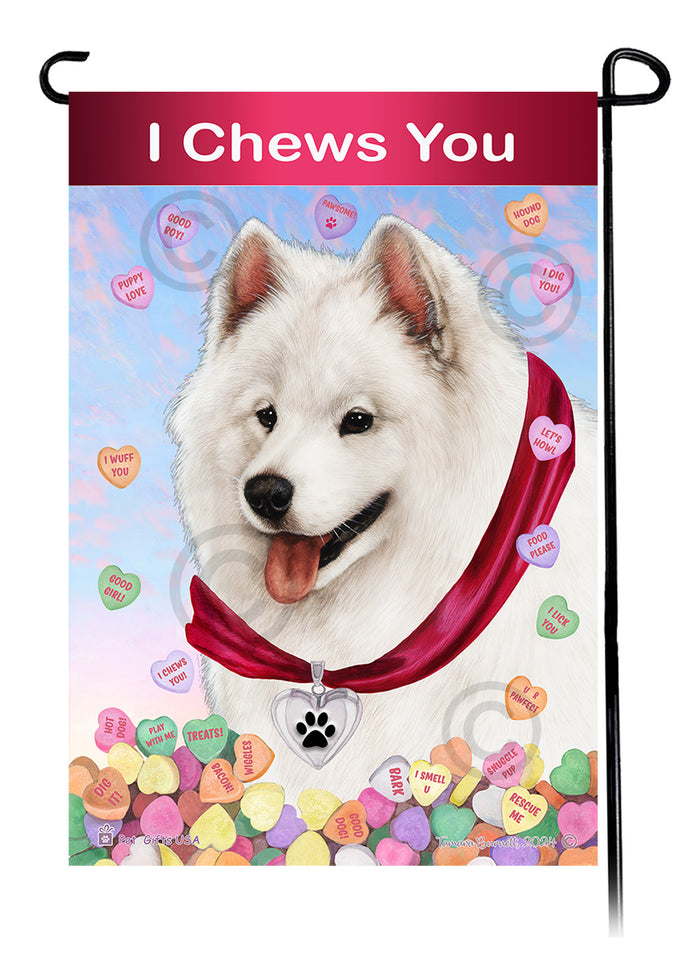 Samoyed Valentine Sweetheart Garden Flags