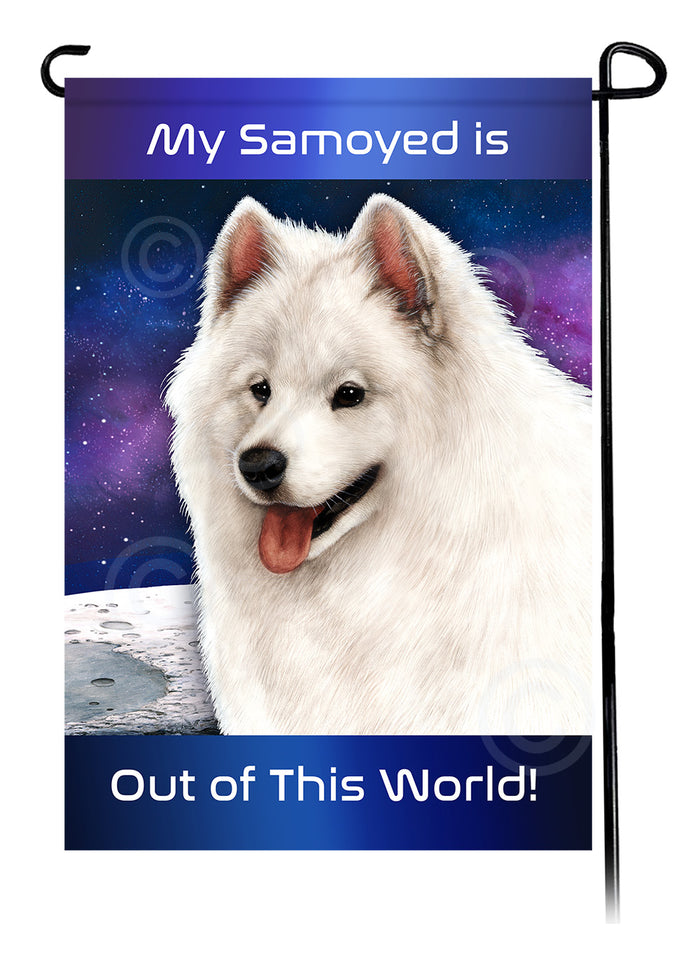 Samoyed Out Of This World Garden Flags