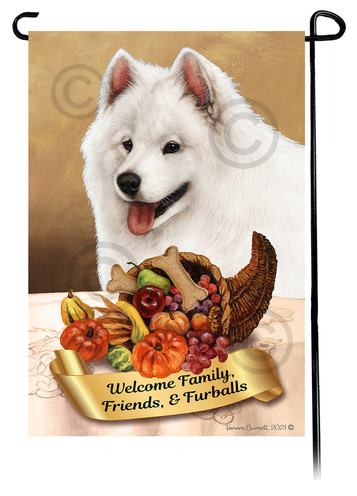 Samoyed Thanksgiving Garden Flags
