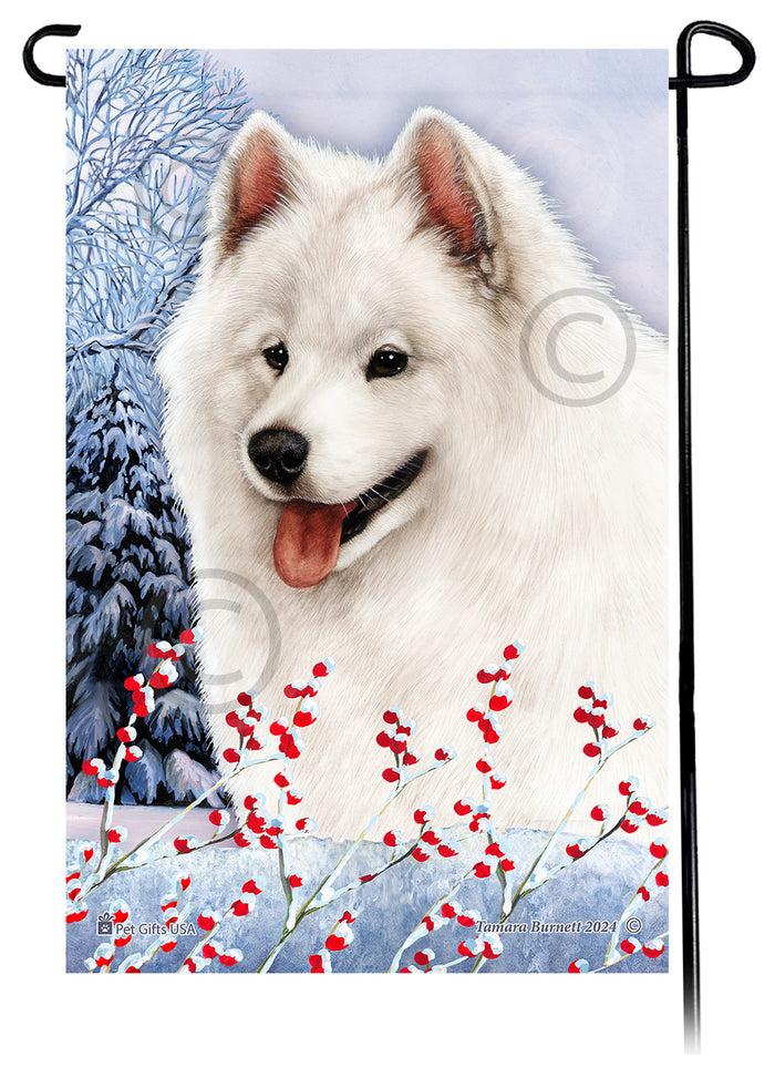 Samoyed Winterberries Garden Flags