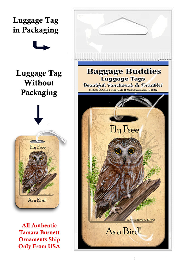 Saw Whet Owl Baggage Buddies