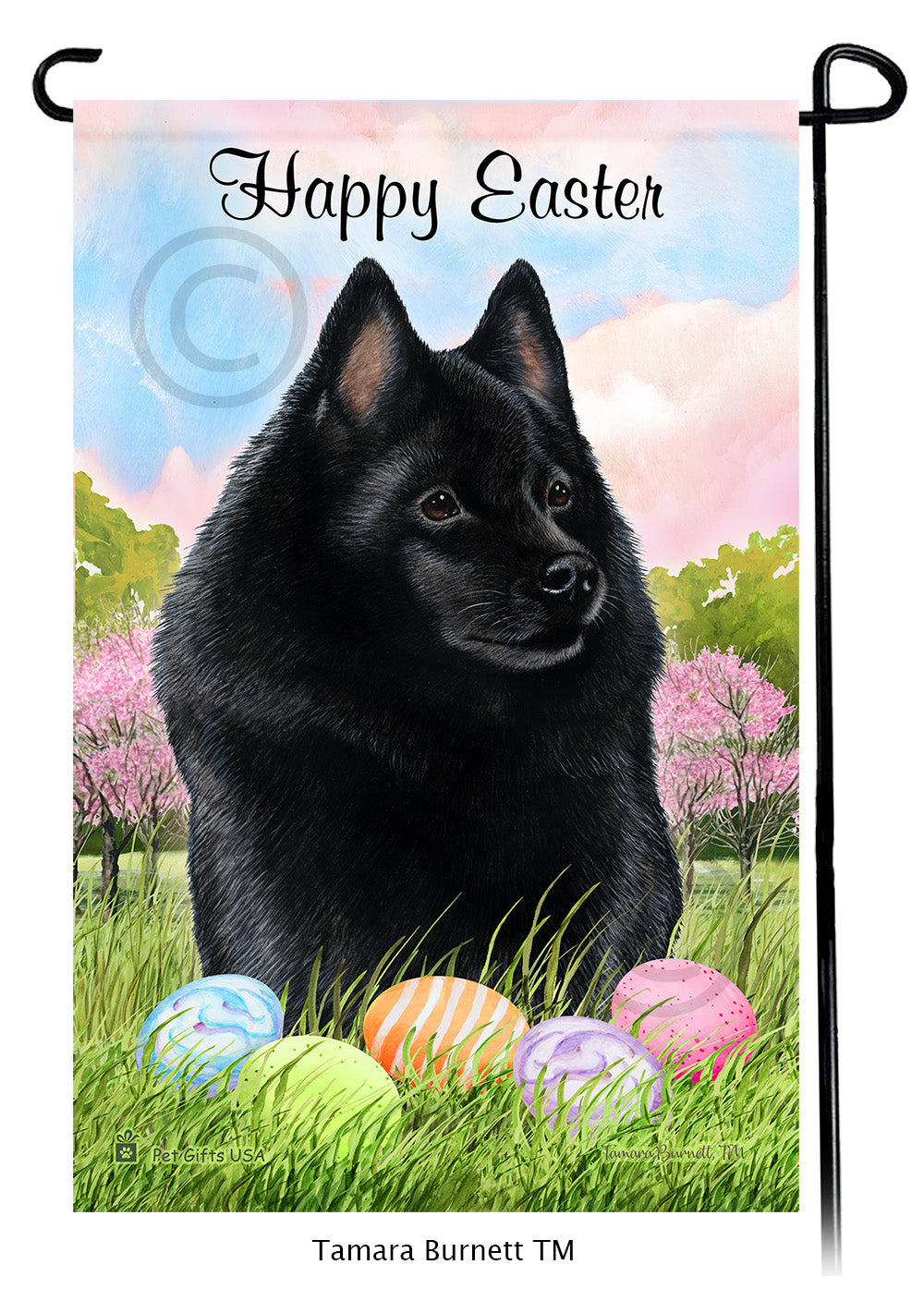 Schipperke Happy Easter Garden Flags