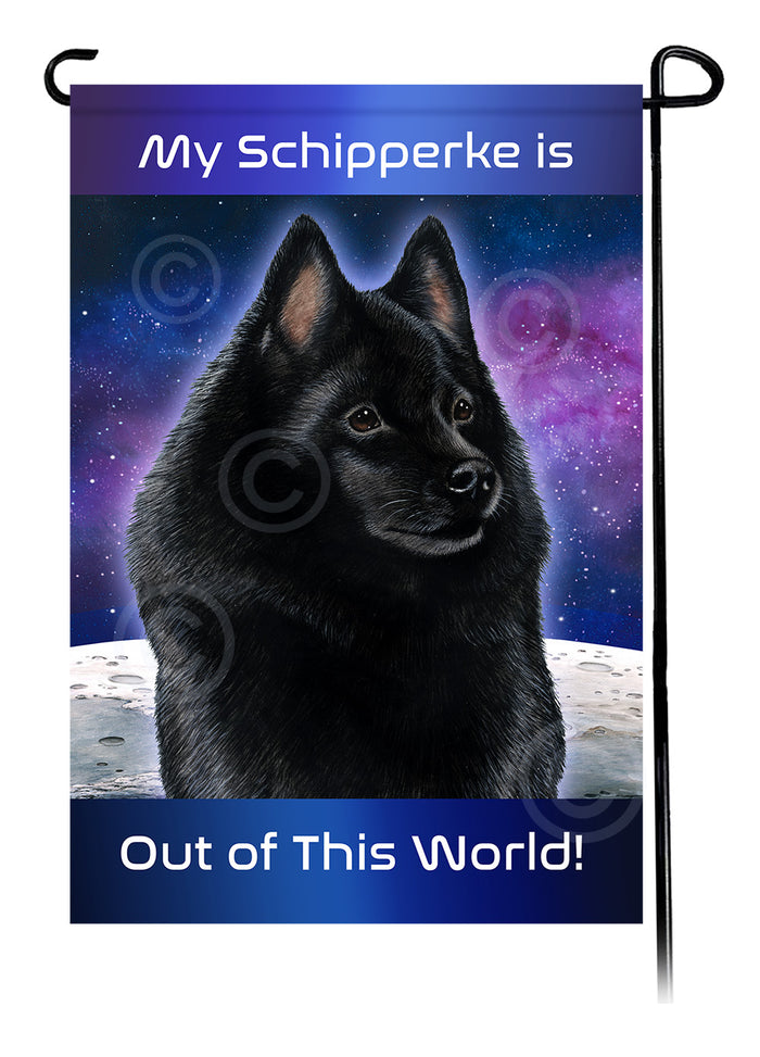 Schipperke Out Of This World Garden Flags