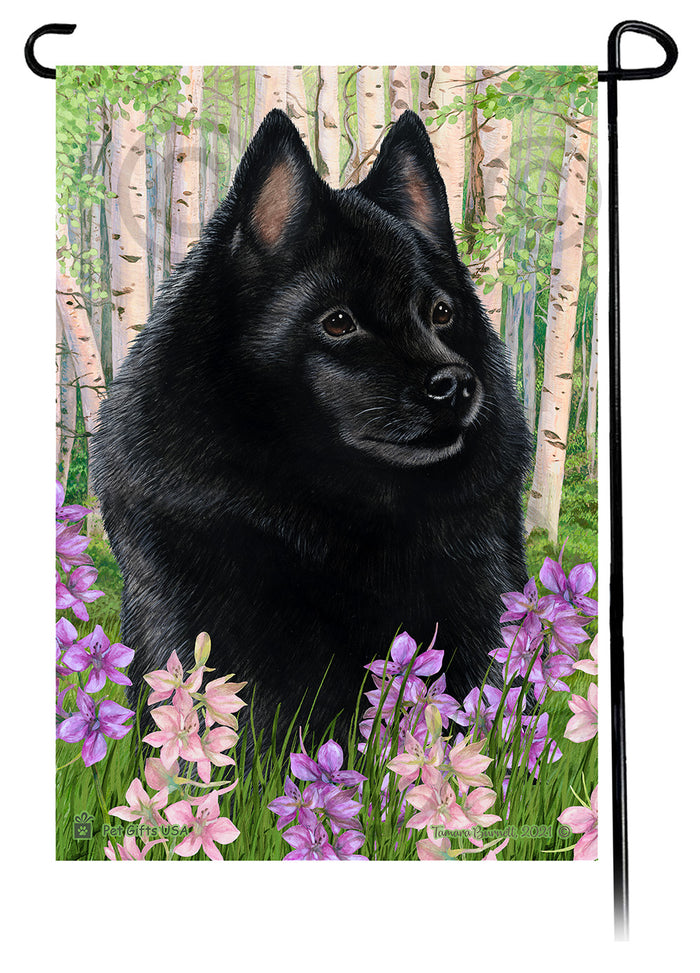 Schipperke Spring Flowers Garden Flags