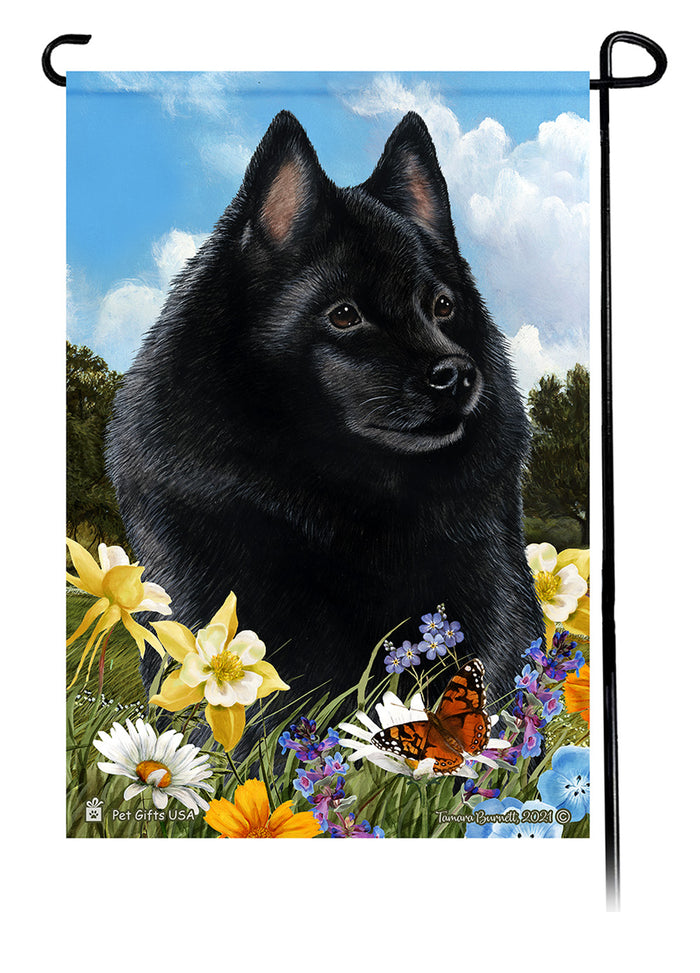 Schipperke Summer Flowers Garden Flags