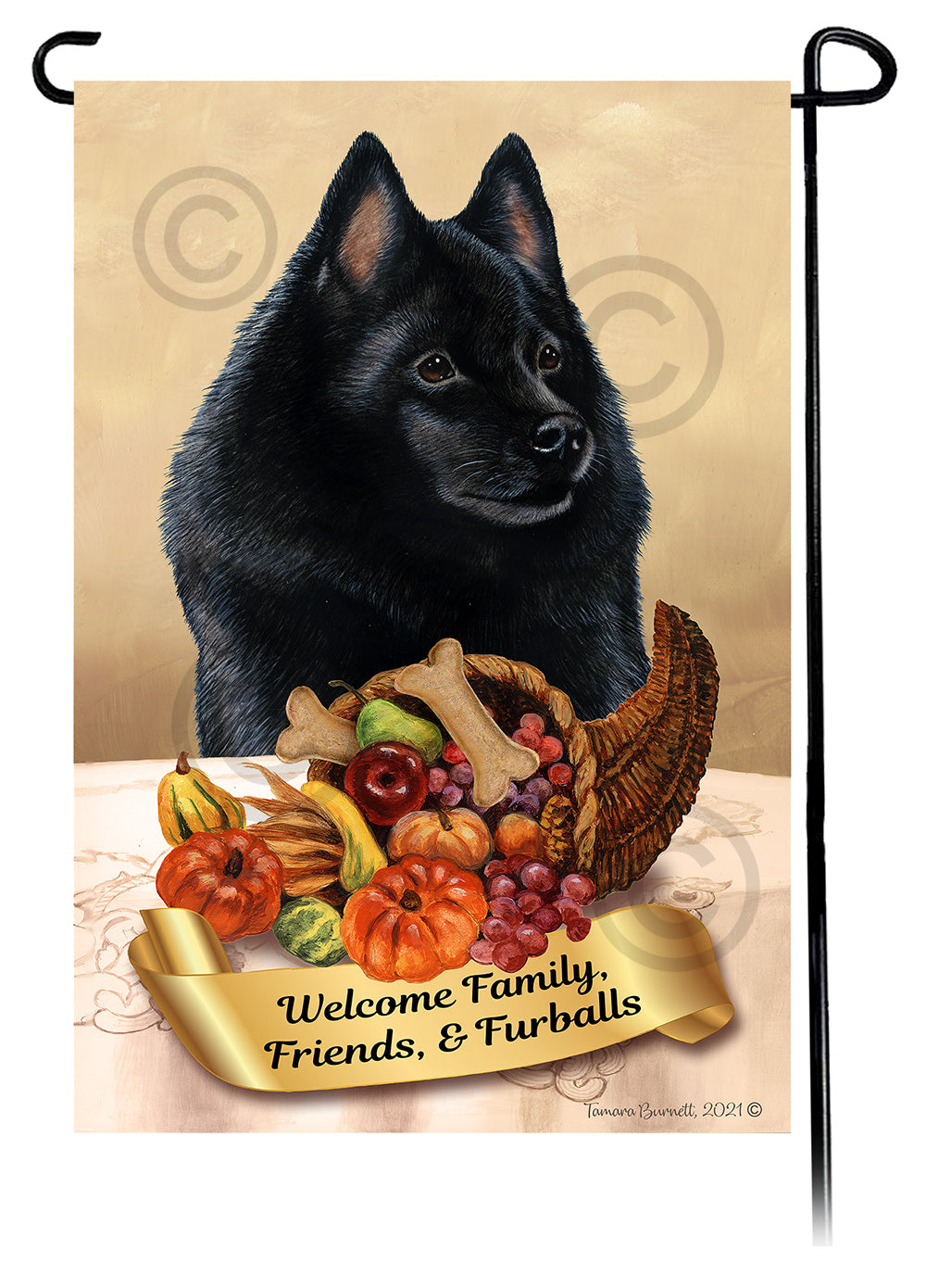 Schipperke Thanksgiving Garden Flags