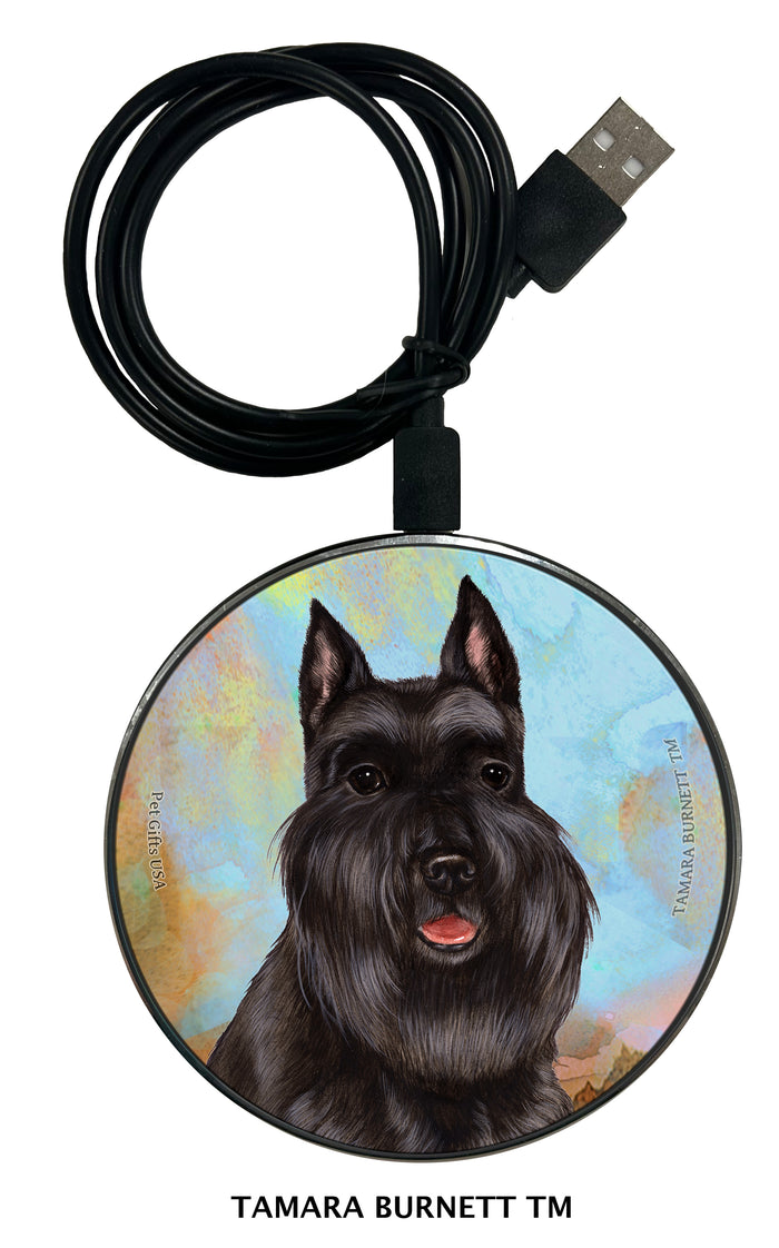 Schnauzer Black Cropped Zoomies Wireless Charger
