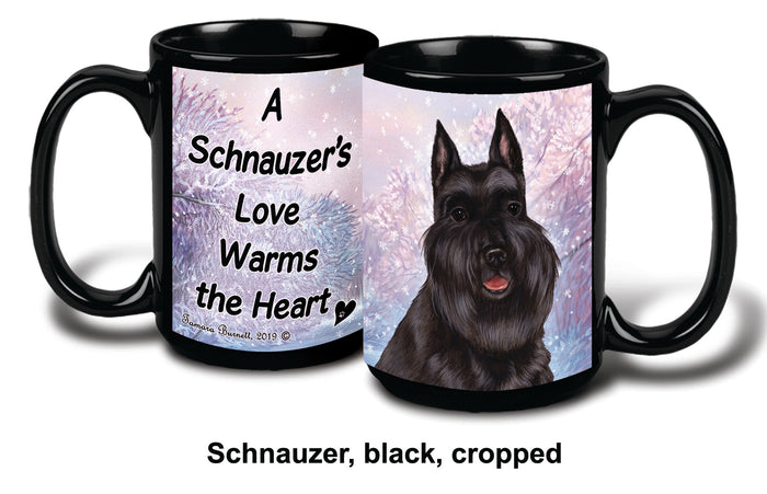 Schnauzer Crop Black Winter Mug 15 oz